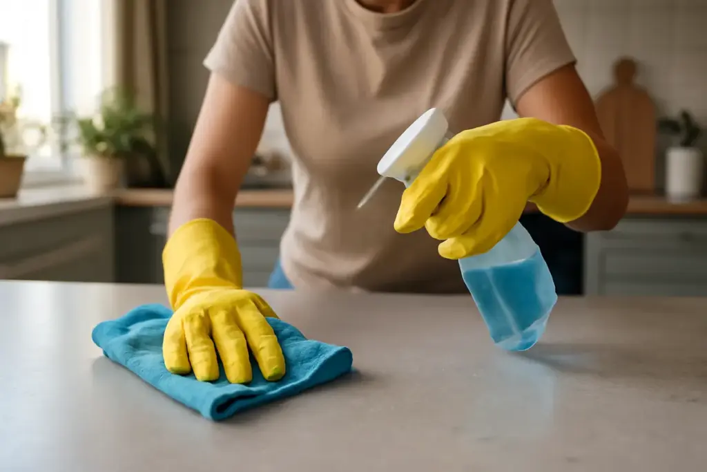 Pulizia delle superfici domestiche: l’azione facile che riduce davvero la presenza di agenti patogeni